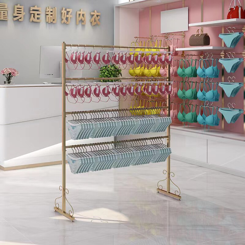 内衣挂衣架可调节升降超市内裤展示架短裤收纳落地多功能摆摊货架