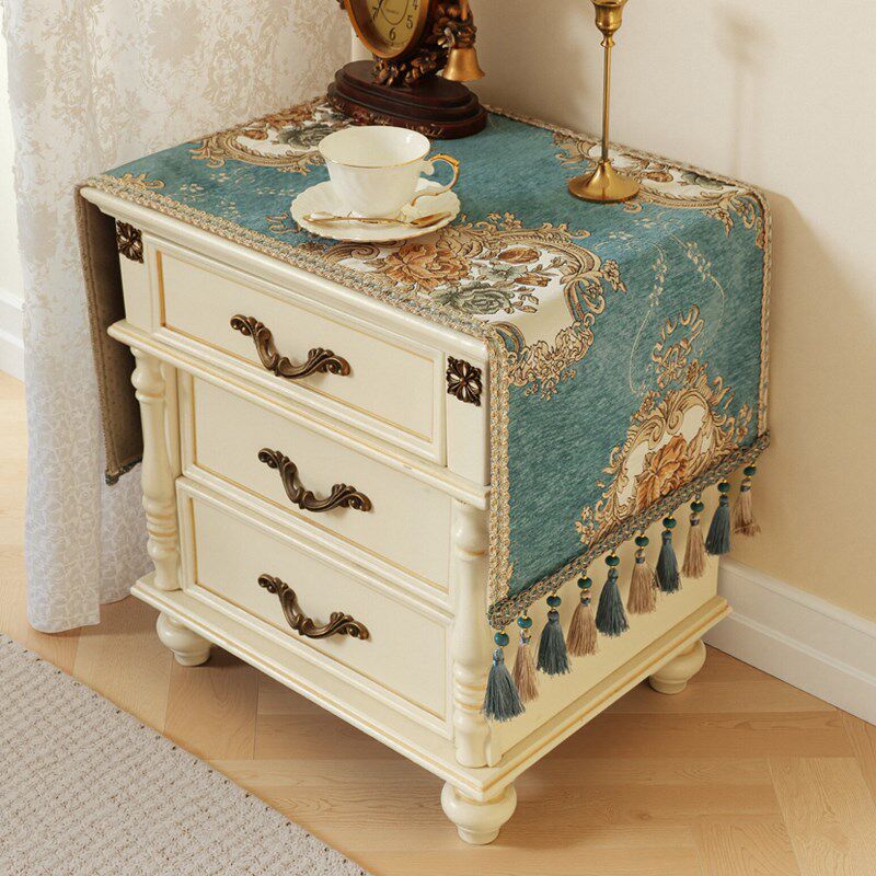高端美式床头柜盖布巾轻奢高级感主卧欧式高档打印机音响防尘罩布