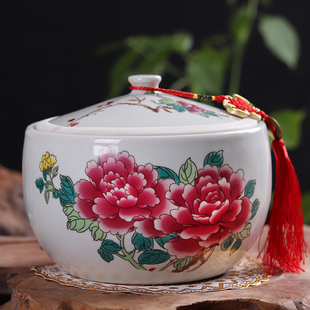 景德镇家用陶瓷米缸米桶带盖储物罐油缸3斤5斤10斤米箱密封防潮虫