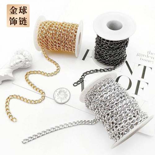 跨境手工项链半成品 金属链条diy饰品配件 带卷筒箱包链子铝链条