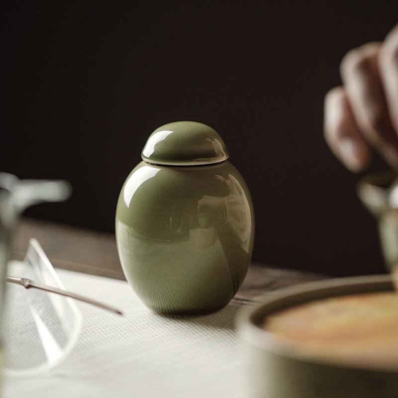 束刻 青瓷善存陶瓷茶叶罐茶罐密封罐空罐小罐子便携迷你家用小号