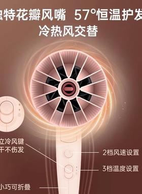 飞利小花筒吹风浦机3吹风机家44027用大力宿舍用学生负离子风护发