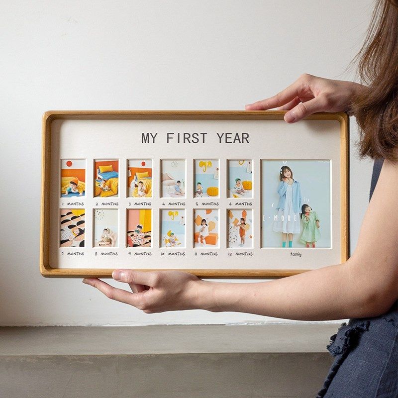 宝宝1周岁diy纪念成长相框儿童12个月礼物婴儿照生日记录实木摆台,家居饰品,相框/画框,淘宝优惠券,粉丝福利购,淘宝优惠卷