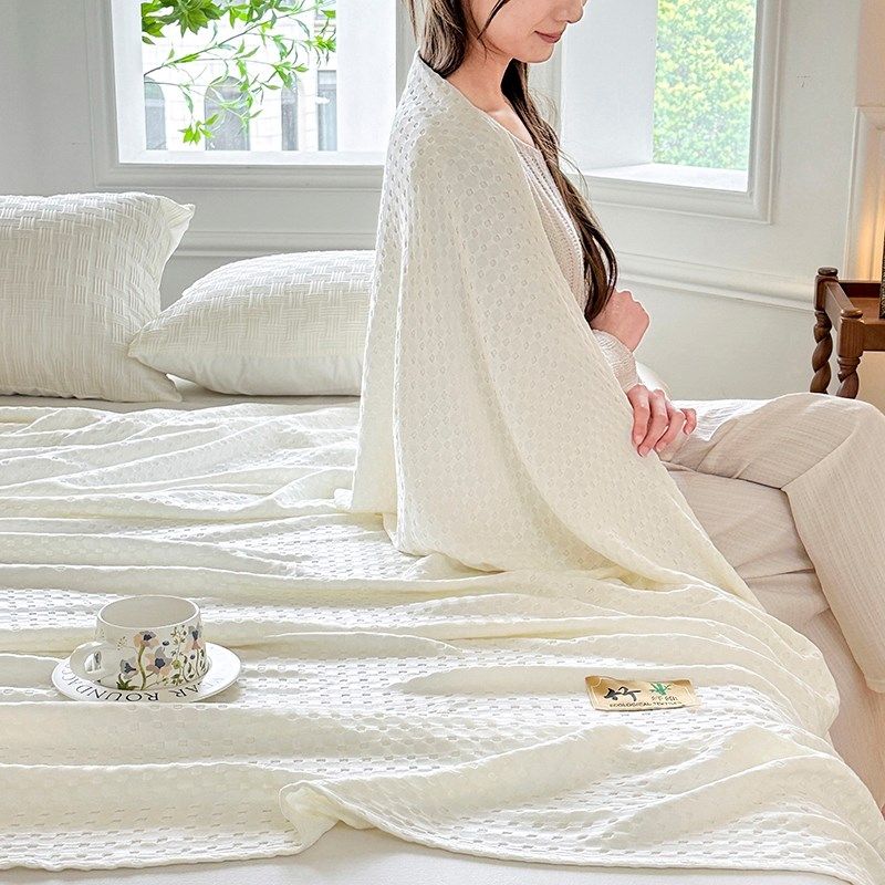 夏季竹纤维毛巾被薄款纯色竹棉双层纱布凉感夏凉被沙发用小毯子,床上用品,休闲毯/毛毯/绒毯,淘宝优惠券,粉丝福利购,淘宝优惠卷