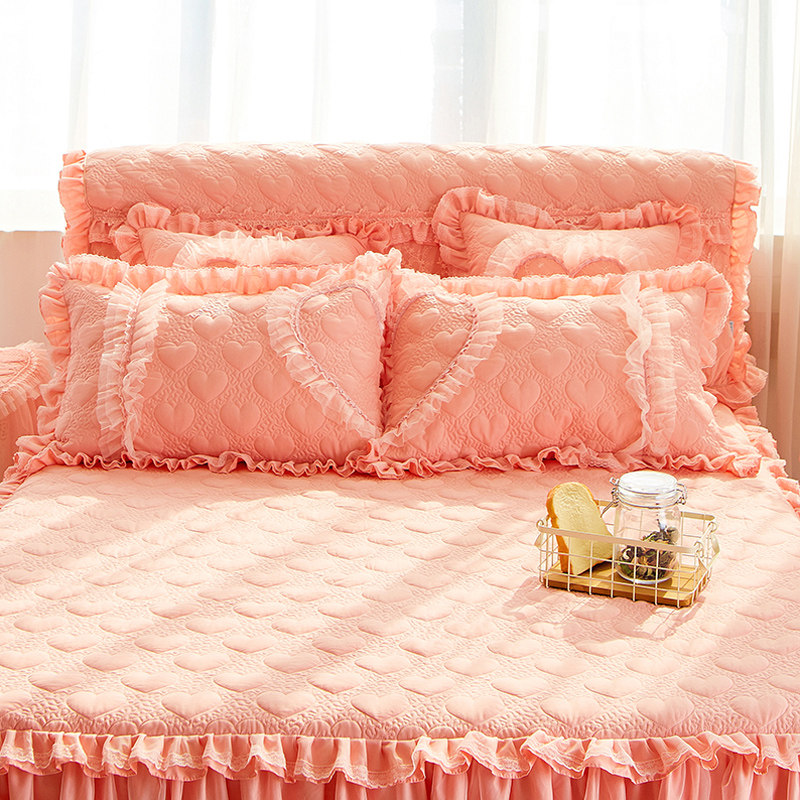 韩式公主风夹棉床裙款床罩单件纯色蕾丝花边床围裙保护套四季通用,床上用品,床裙,淘宝优惠券,粉丝福利购,淘宝优惠卷