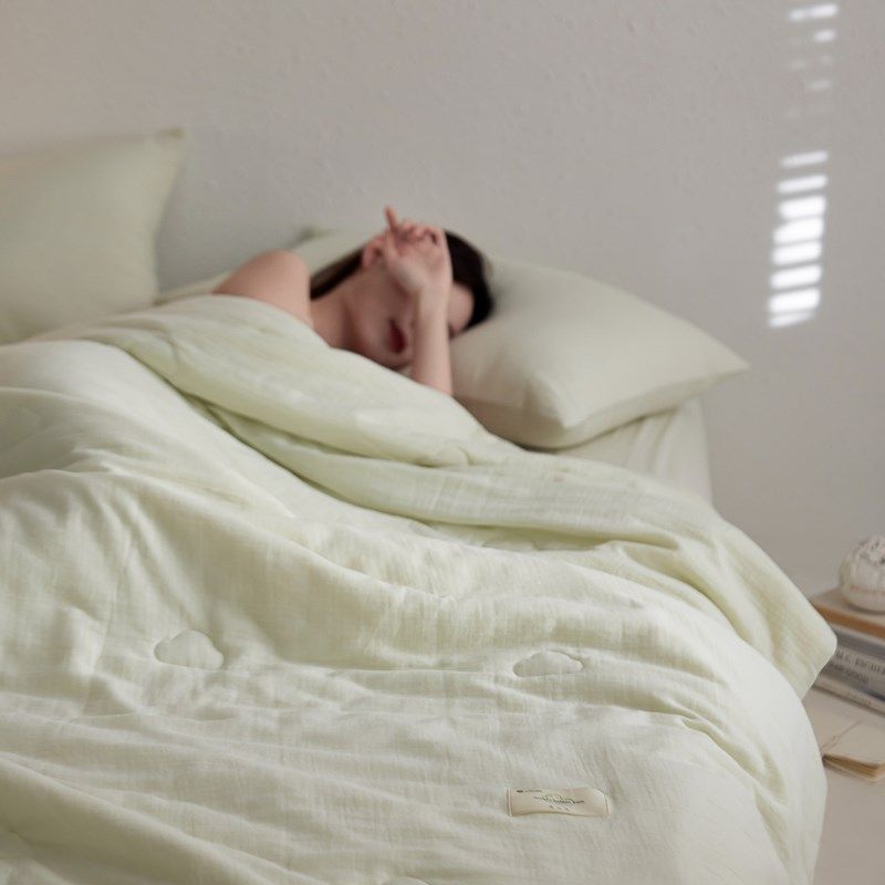 A类全棉雾感纱夏被可水洗夏凉被四件套 纯色纯棉空调被夏季薄被子,床上用品,化纤被,淘宝优惠券,粉丝福利购,淘宝优惠卷