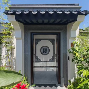 石雕浮雕定制汉白玉壁画中式五福青石影壁墙窗花透雕别墅玄关地雕