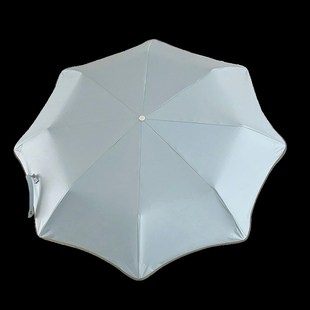 圆角奶油蓝防晒伞夏季 遮阳防紫外线高颜值雨伞自动女生便携小巧