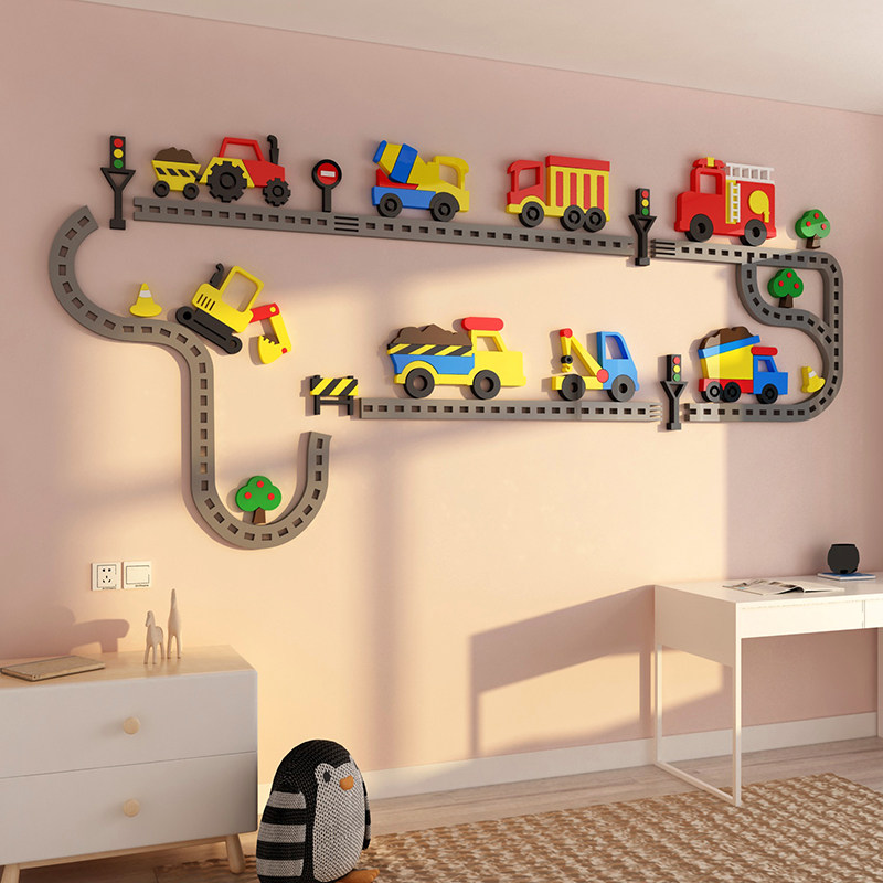 卡通玩具车儿童区房间布置男孩卧室墙面装饰用品改造床头壁纸贴画,家居饰品,软装墙贴,淘宝优惠券,粉丝福利购,淘宝优惠卷