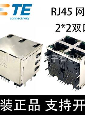 2041376-2 TE/泰科 RJ45 2*2双网口 CONN MOD JACK 8P8C VERT SHL