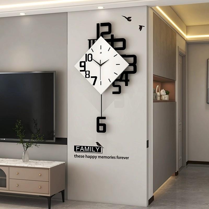 挂钟客厅高级感现代简约餐厅装饰时钟免打孔创意钟表挂墙跨境爆款