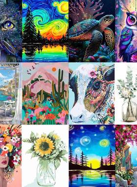 跨境DIY钻石画满钻5D 希音亚马逊TEMU平台热销来图厂家代贴标