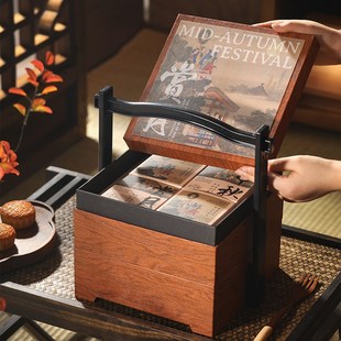 2024中秋月饼礼盒包装 盒8粒100克80g双层蛋黄酥盒子8粒礼品盒空盒