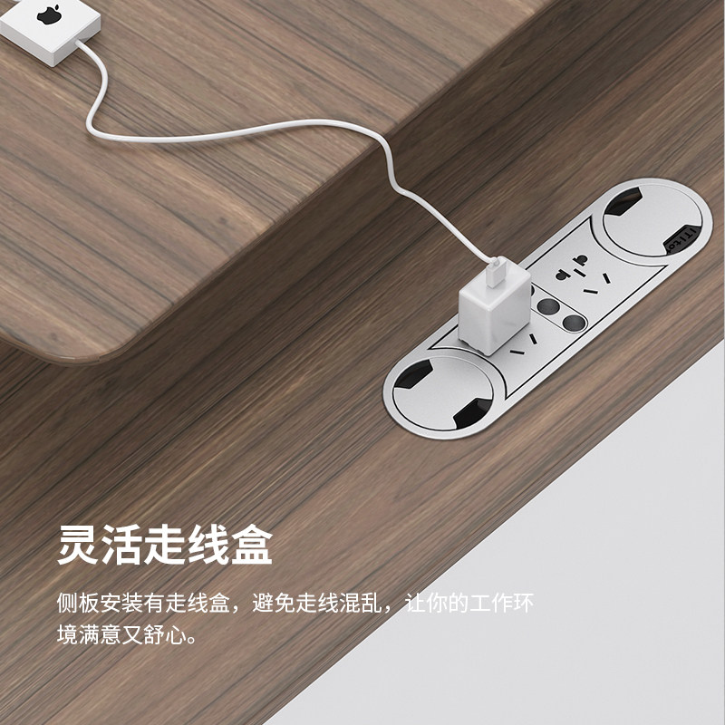 老板办公桌简约现代 经理办公室白色单人办公桌椅组合全套主管桌