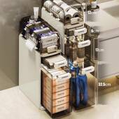 生厕间夹8007缝收纳柜抽卫屉式 所窄缝储柜塑料浴室超窄缝物隙柜侧