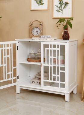 小户型现代奶油风木双餐边实柜厅美式餐厅门白色TDC客橱柜酒柜