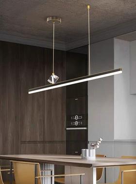 意式极简饭餐厅台吊灯一字长条设53790计师款轻奢水餐桌晶灯吧岛