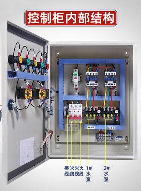 泵控制柜一用一备液位8浮球压力污水泵MHQ一控二水配电箱三相电30
