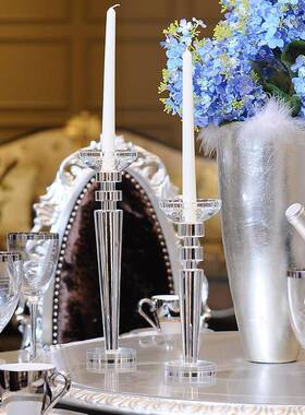 欧式房水晶玻璃蜡台浪烛漫婚庆婚礼餐桌烛台装310735饰烛摆件样板