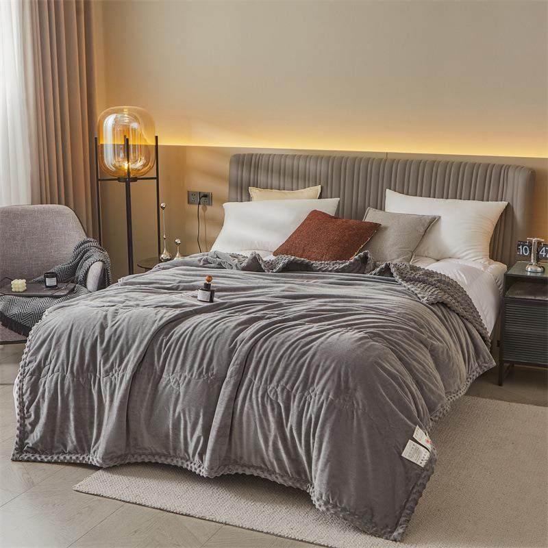 新款宝豆绒豆宝绒双面毛毯豆绒冬季豆加厚保暖001宝宝绒双面盖毯