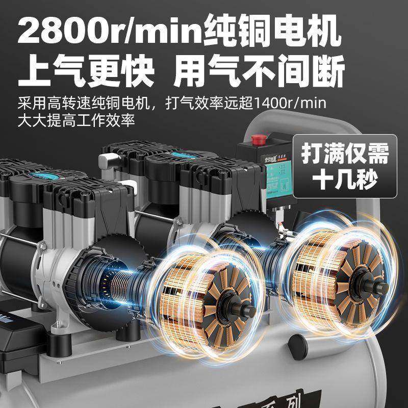 cpp小大型空压机打CJH气泵20v功率无2油静音充气压木工喷漆高空气