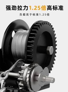 手摇拖绞盘双向自锁手动升降EHN器卷扬机小型绳钢丝葫芦车式载车