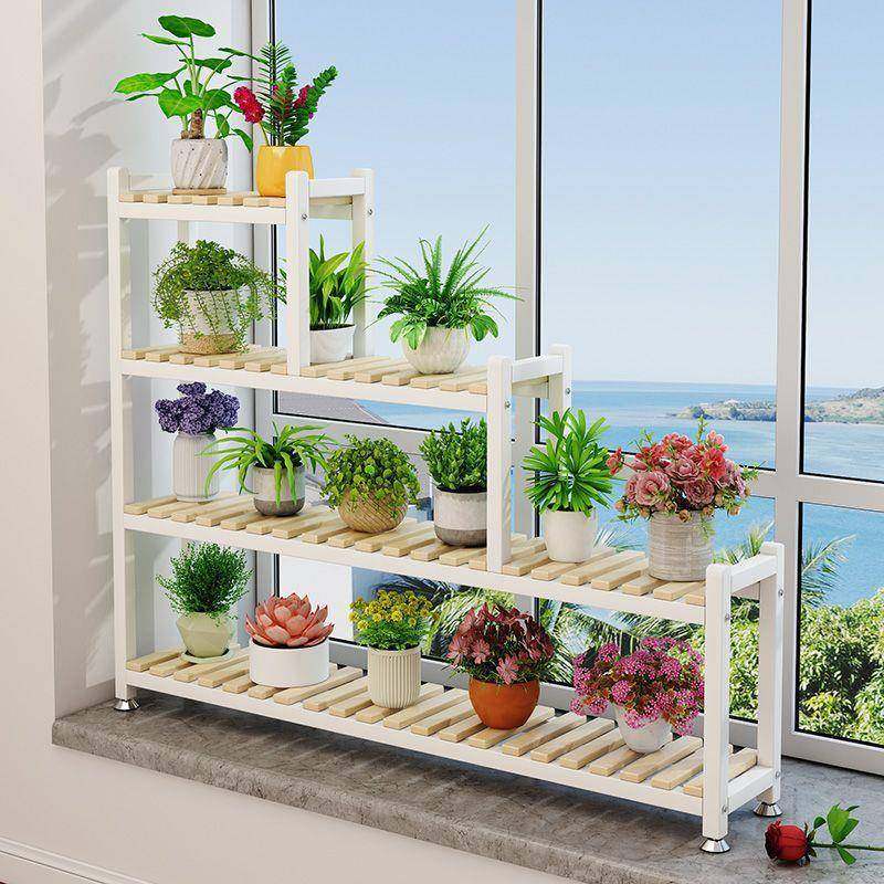 阳台花CVM架置物架架飘窗花多层室内艺花架窗台花盆多肉实铁架木