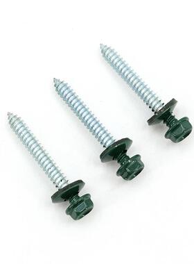 YGX5厂供六角钻螺丝套垫头4部烤漆六角头螺丝.8X4尾环保蓝白锌