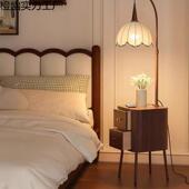 中987古架风置物落地灯卧室装 饰复台古沙发边几厅茶几床头柜灯一