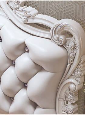 欧式床主卧现代简米约室风实木公主双床ZHK女孩人床1.8婚床粉色大