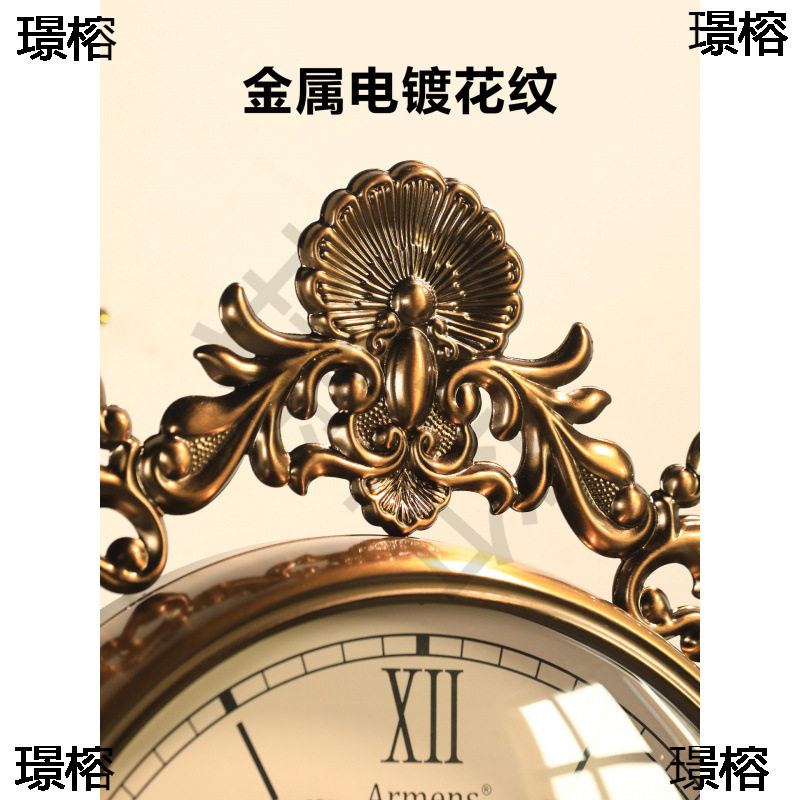 欧式轻奢复古机械落地钟大座