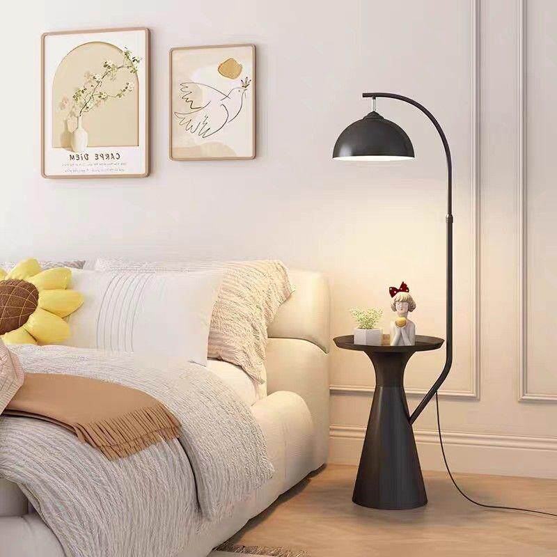 法式奶油客厅沙旁置480物架落地灯饰气氛灯风卧室床头发装柜一体