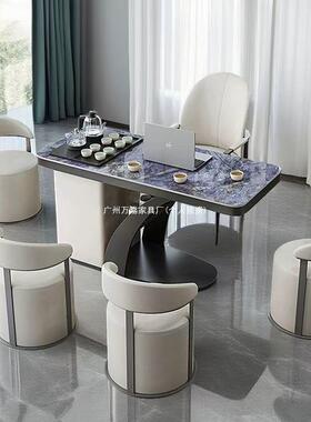 轻奢岩板阳ESV台桌椅组合现代小户壶型茶几茶客厅家用烧小茶台水