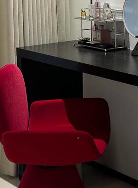 轻奢感主卧化妆凳女室生卧梳妆台化子椅可旋转红IHT色单人妆沙J*