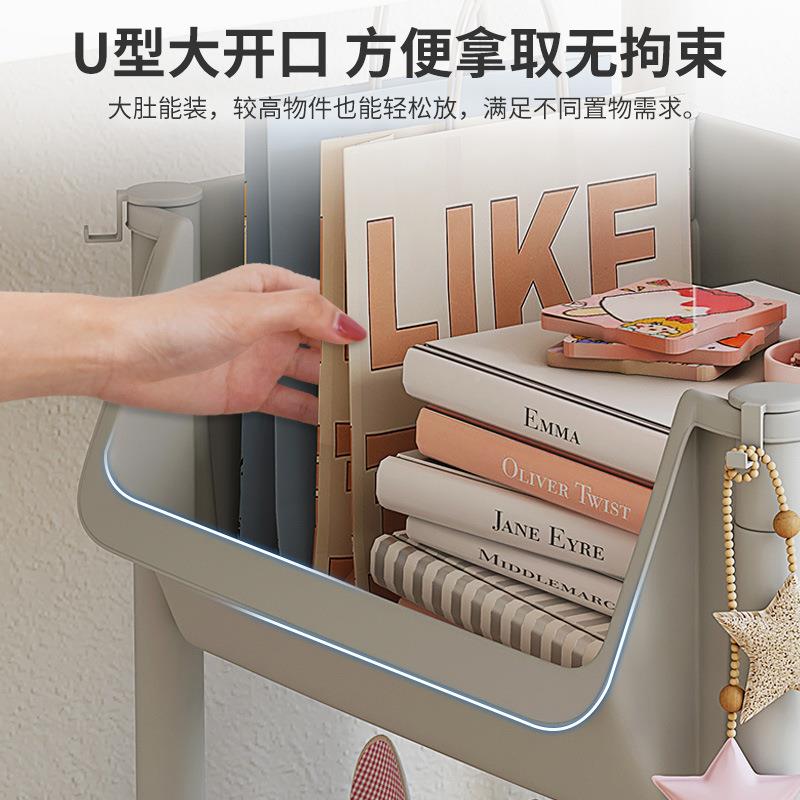 桌G667-书下书架公轮室书桌旁小推车书收包置物架桌面纳带落地收