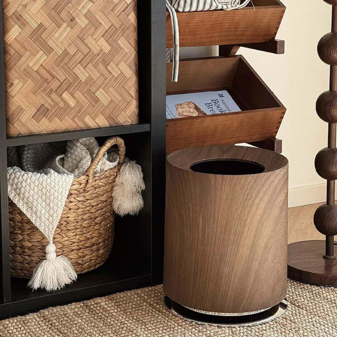 中垃圾架客木厅大篓号双层颜高ltao1019值垃圾桶无盖纹纸古风卧室