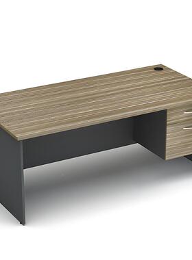 人办公桌单带抽屉带锁板桌台式电脑老桌员现代办YAQ公室工位职员