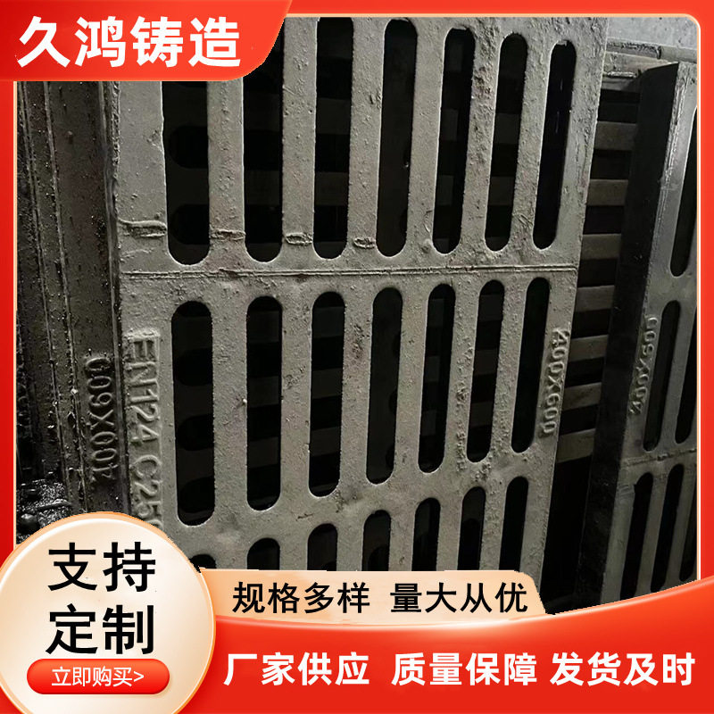 球墨铸铁雨水篦子单箅子300*500小区车库市政排水沟盖板