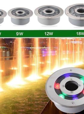l底ed喷泉灯水灯涌泉灯12V4V水灯防水鱼池灯中孔2圆SN016形灯水池