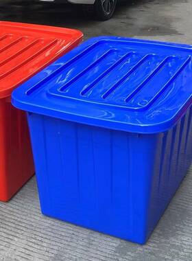 NJZ加厚带轮料水箱服装厂大号收纳塑带周转箱产养殖塑料箱轮周水