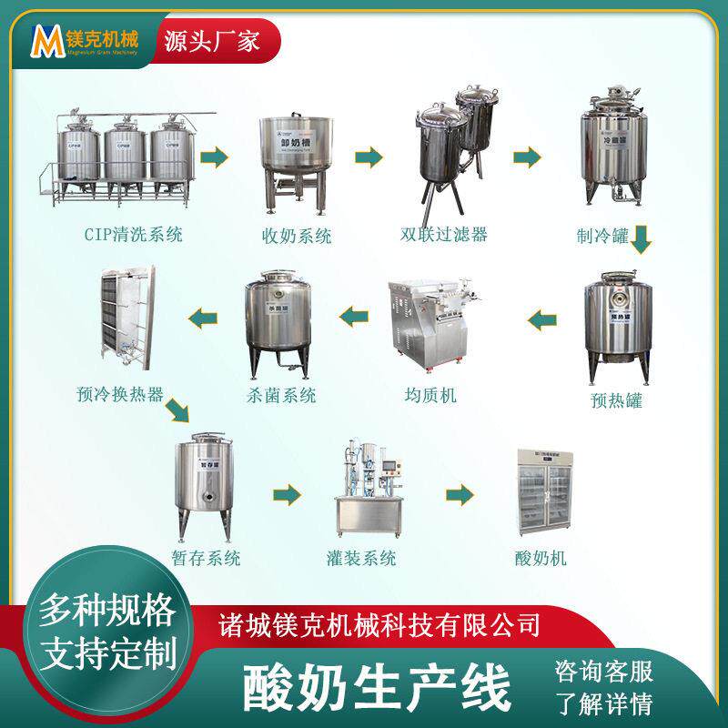 果酱冷萃酸奶加工设备 大型巴氏酸奶生产线 全自动酸奶灭菌机器