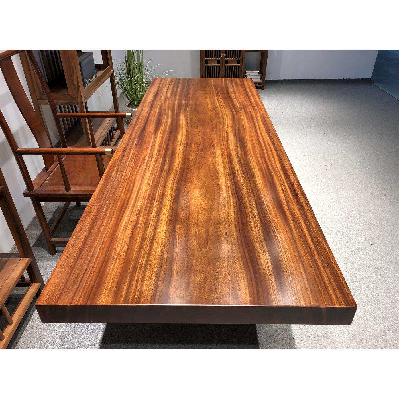 尺寸：240*86*8 奥坎实木大板原木茶台茶桌餐桌老板办公桌会议桌