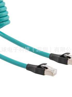 L-COM TRD815SZ-CH-3-18F 超五类弹簧线组件 180度出线后连接RJ45