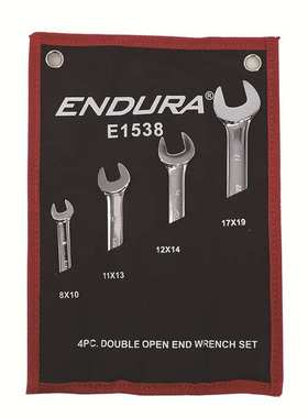 力易得（ENDURA)（8×10-17×19mm）4件双开口扳手E1538耐用套装