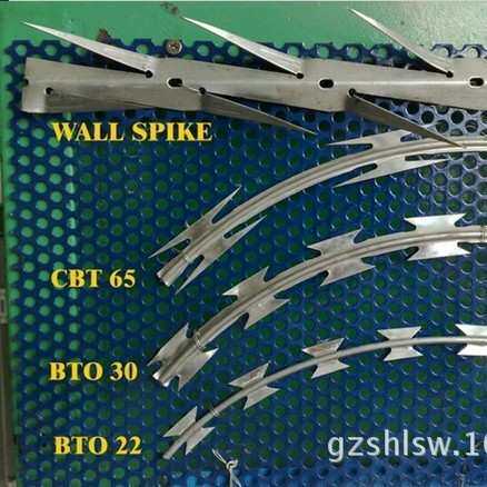 厂家机场防护刺绳 防盗刀片刺绳 涂塑刺线 蛇腹网 BTO-22