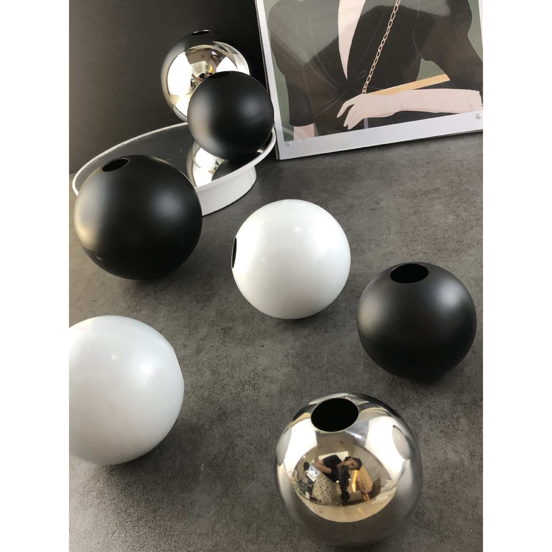 63mm-150mm精品双孔球 不锈钢足0.5厚冲孔圆球空心穿孔球装饰钢球