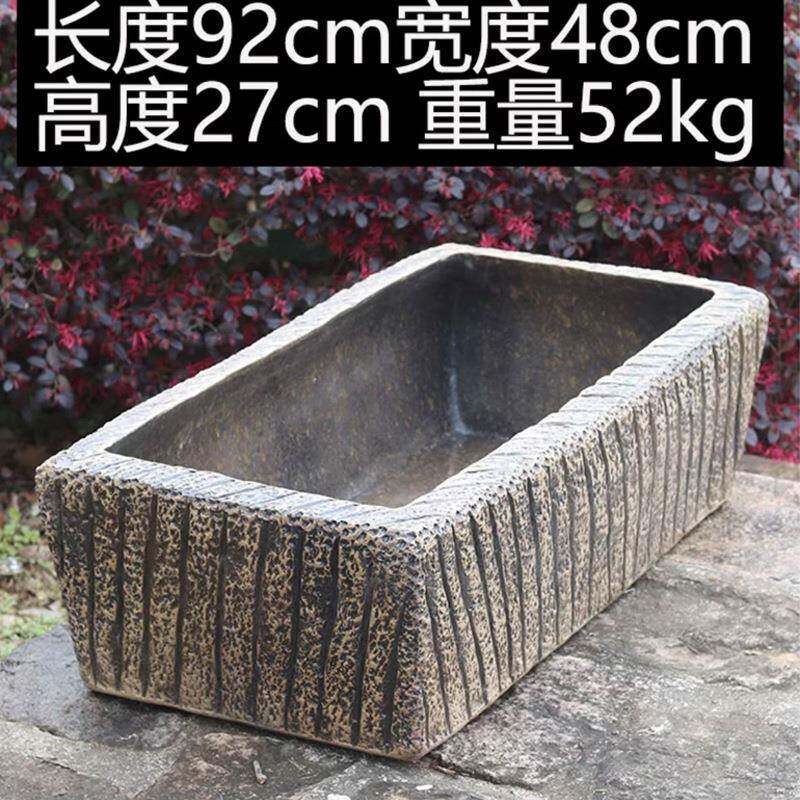 包邮紫砂花盆长方形马槽简约北欧风家居摆设酒店办公室紫砂花盆