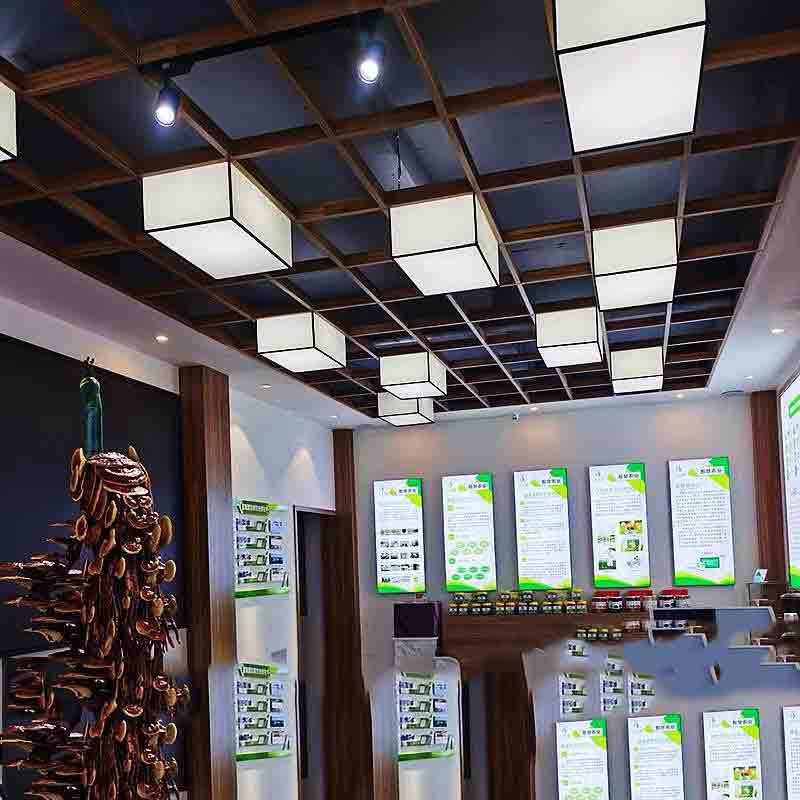 中式工程布艺吊灯酒店大堂厅正长方形吸顶灯会议室展示厅茶楼