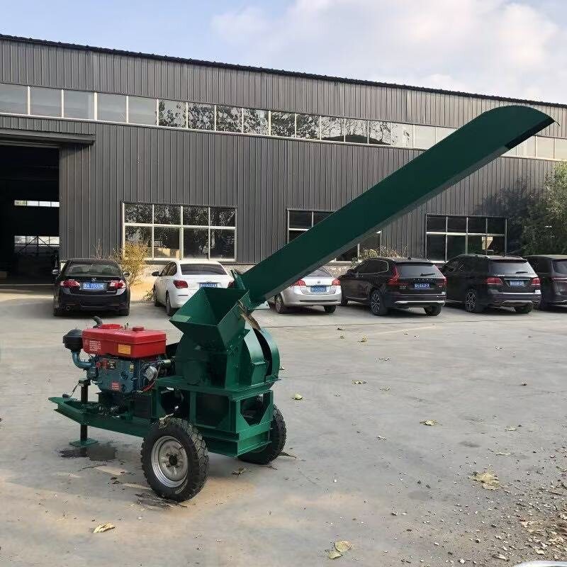 中小型木材削片机电动树枝木头切片机造纸厂用移动边角料打片机