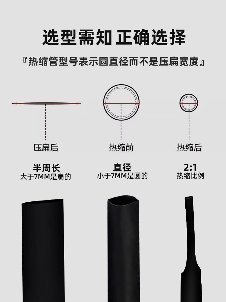 伊莱科热缩管绝缘套管电工电线缆保护热收缩管软护套热朔塑料